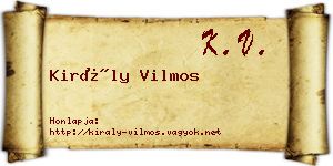 Király Vilmos névjegykártya